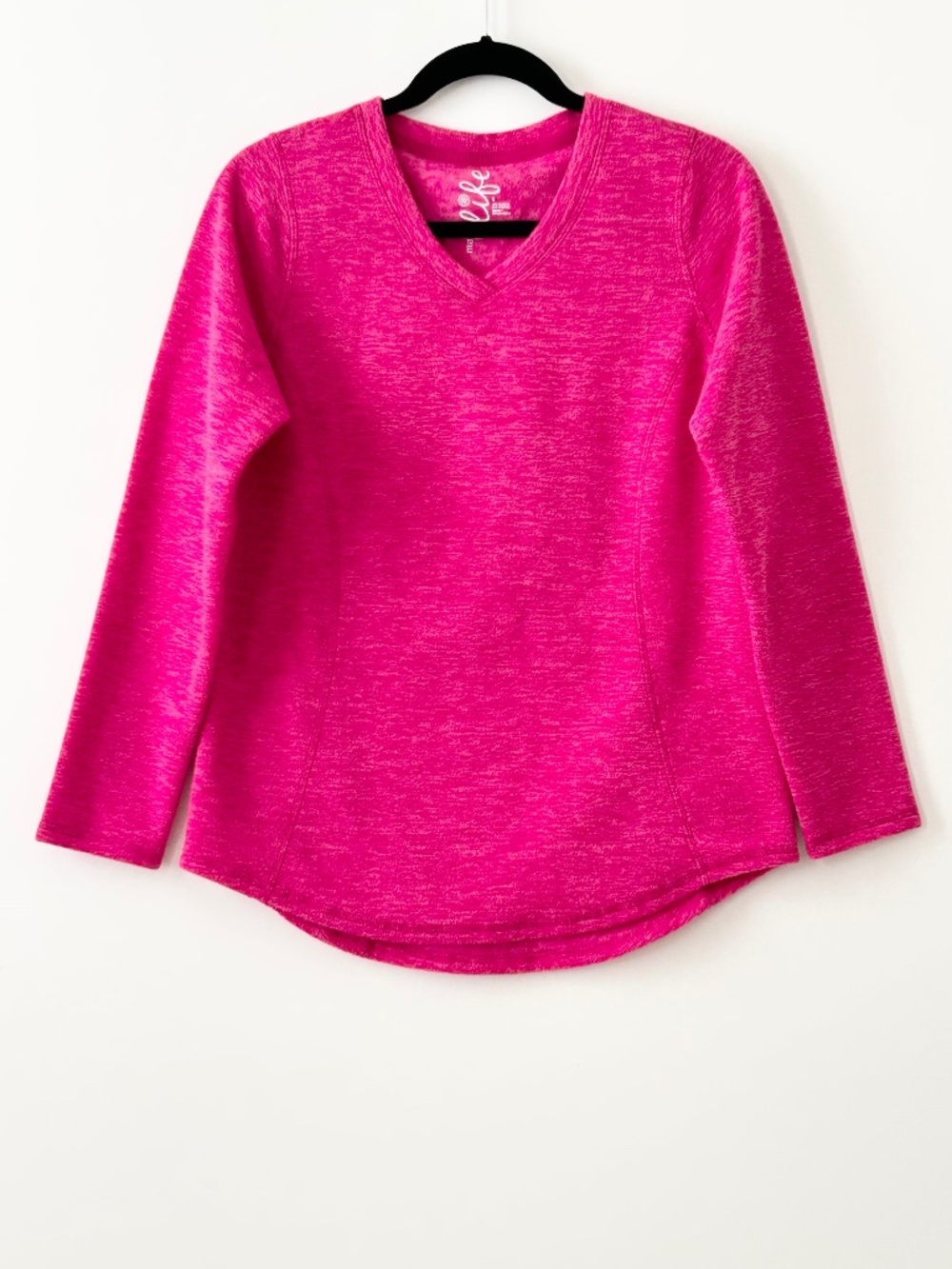 Made For Life Pink V-Neck Fleece Top